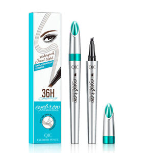 Women 4 Tip Waterproof Eyebrow Microblading Ink Pen Tattoo 3D Fork Makeup Pencil