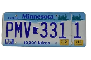 Placa de matrícula de Minnesota 10.000 lagos PMV 331 - PAR - Imagen 1 de 3