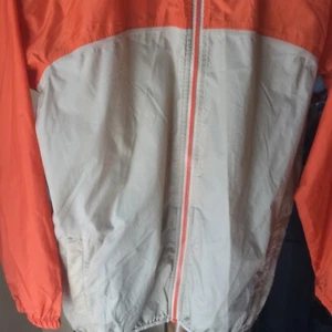 Lands en kids Hooded Nylon jacket size large (14-16) color beige and orange long - Picture 1 of 12