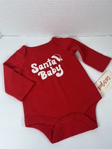 Newborn Santa Baby Christmas Cat & Jack One Piece Red Outfit - Picture 1 of 6