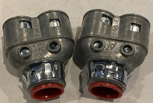 2 Duplex Klemme Flexrohr / Romex Verbinder. 5/8" Öffnungen - Bild 1 von 5