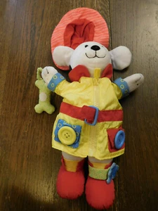 Carters Learn to Dress Me Fireman Puppy Dog Plush Activity Toddler Toy 13" CUTE! - Picture 1 of 7