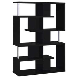 63.25 in. Black Metal 7-shelf Etagere Bookcase with Open Back - Picture 1 of 8