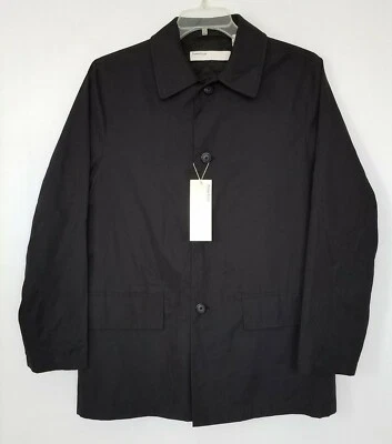 Perry Ellis Black Jacket Leather Collar Buttons Pockets Quilt Lined Size S NEW - Image 1 of 4
