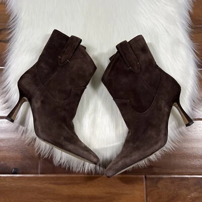 Bota de aguja Sam Edelman para mujer talla 6 M marrón gamuza cuero Moe tobillo Foto 1 de 4