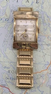 Vtg 1944 Gruen Precision 21 335-530 Rectangular Angled Crystal Mechanical Watch - Picture 1 of 13