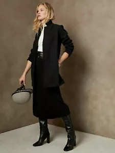 Banana Republic Factory $99.99 Knit Brushed Long Blazer, Size XS Black - Picture 1 of 7