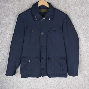 HACKETT LONDON FENTON MEN'S JACKET S SMALL QUILTED BLUE NAVY JACKET ZIP - Picture 1 of 9