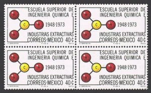 Mexiko 1056 Block/4, postfrisch. Michel 1407. Ungesättigtes Kohlenwasserstoffmolekül, 1973. - Bild 1 von 1