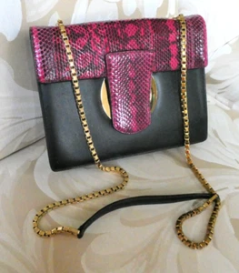 Salvatore Ferragamo Gancini Schultertasche Kette Leder Rosa Crossbody - Bild 1 von 13