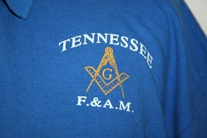 Vintage TENNESSEE Free & Accepted Masons Pocket Polo Shirt XL TN Freemasonry - Picture 1 of 4