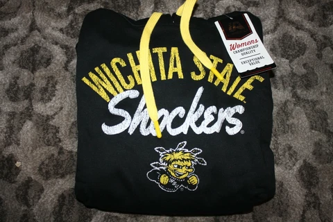 NCAA Wichita State Shockers WOMENS Hoodie SMALL Black AND YELLOW NEW Cover