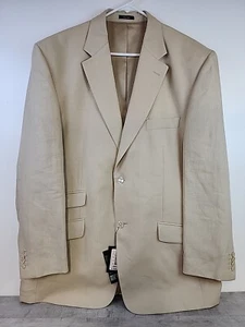 Baird McNutt Murano Sport Coat Men's Extra Large Beige Slim Linen Surgeon Cuff - Picture 1 of 13