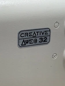 Creative Sound Blaster AWE 32 Silver Computer Case Badge Sticker Retro 386 486 - Afbeelding 1 van 1