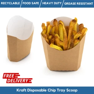 Cucharas desechables para astillas fritas - Caja de comida de cartón Kraft para llevar/caja de papas fritas - Imagen 1 de 3