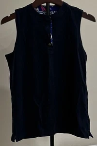CARIBBEAN JOE Women's Top Sleeveless Small Blue Lightweight 100% Cotton NWT - Picture 1 of 8