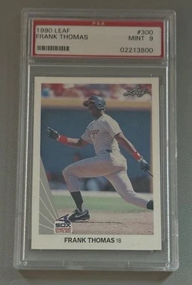 1990 LEAF FRANK THOMAS RC ROOKIE #300 PSA 9 MINT GRADED WHITE SOX HOF - Image 1 of 2