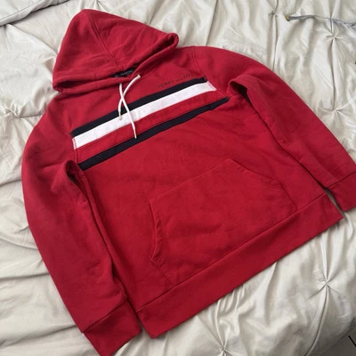 Женская красная толстовка с капюшоном Tommy Hilfiger логотип пуловер толстовка повседневная M - Изображение 1 из 4