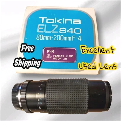 Tokina EZL 840 80-200mm F-4 Telephoto Zoom Lens for Pentex K Japan, Ex Cond #len - Image 1 of 4