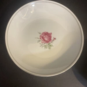 Tazón de porcelana fina vintage Imperial Rose 6702 - rosa rosa, borde de platino - juego de 8 - Imagen 1 de 10