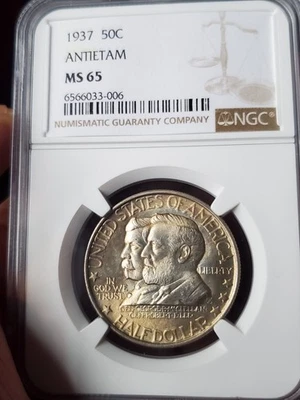 1937 Silver Half Dollar Antietam NGC MS65 Beautiful Toned Commemorative - Image 1 of 4