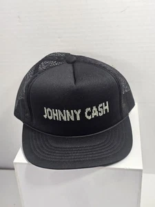 Gorra de camionero Johnny Cash con letra de marqués de colección Snap Back música country - Imagen 1 de 3