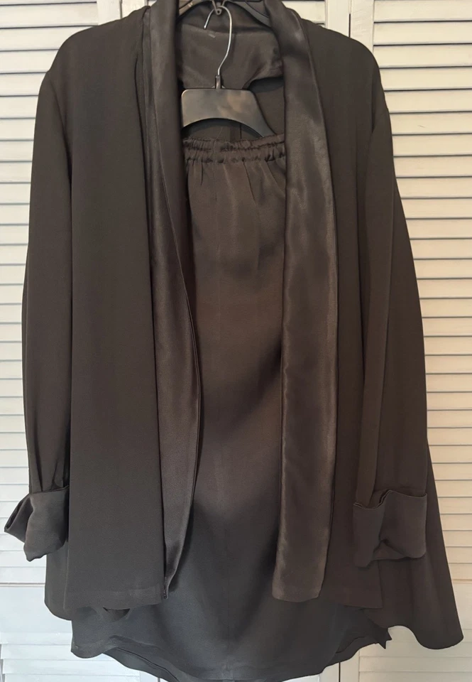 2 Шт. официальный/платье юбка комплект, размер 16, зеленый, длинный рукав с манжетами, ручной работы, уникальный - Изображение 1 из 1