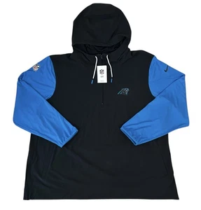 Nike Carolina Panthers Team PE Full Zip Hooded Jacket Mens 4XL Black Blue NEW - Picture 1 of 7