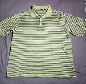 Polo Amen Corner homme XL vert rayé logo national Masters Augusta très bon état - Photo 1/18