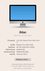 Carte mère iMac 27′′ 5K (2017) – CPU i7 4,2 GHz – 64 Go RAM – SSD 128 Go - Photo 1/12