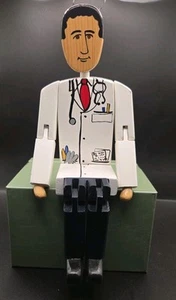 Handmade Wooden Doctor Physician Jointed Shelf Sitter Figurine Ornament 12" - Picture 1 of 19