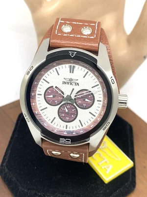 Invicta Men's Watch 44837 Specialty Quartz Silver Dial Brown Leather Strap 44mm - Image 1 of 4