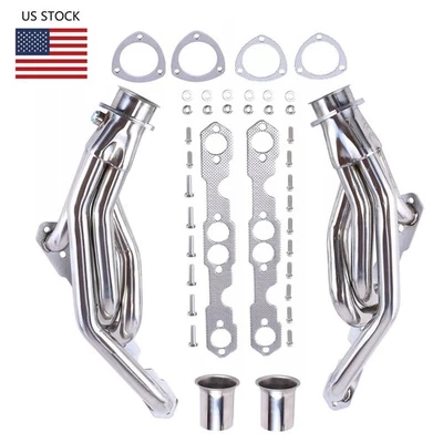 FOR CHEVY GMC 5.0/5.7 V8 C/K 1988-1997 STAINLESS STEEL HEADER EXHAUST MANIFOLD - Image 1 of 4