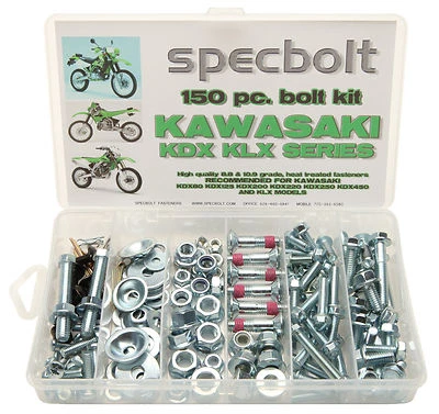 150pc KAWASAKI KDX Bolt Kit 200 220 250 400 body engine frame fenders 50 80 175 - Image 1 of 4