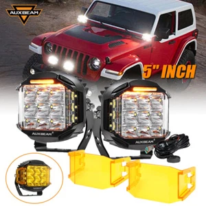 AUXBEAM 2pcs 5" Side Shooter LED Work Light Pods w/ Amber DRL For Dodge Durango - Imagen 1 de 12