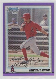 2010 Bowman Chrome Prospects Purple Refractor /999 Michael Wing #BCP86