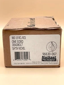Kwikset 663 15 RCL RCS cerrojo de una cara níquel satinado 96630-067 - Imagen 1 de 6