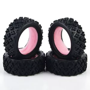 4Pcs 1/10 Rubber Rally Tires&Foam Filler For HPI HSP RC 1:10 Off Road Model Car - Picture 1 of 7