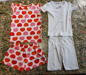 Mini Boden Mothercare Girl Age 5-6 Summer Short PJs 2 Pairs VGC Apples Dots VGC