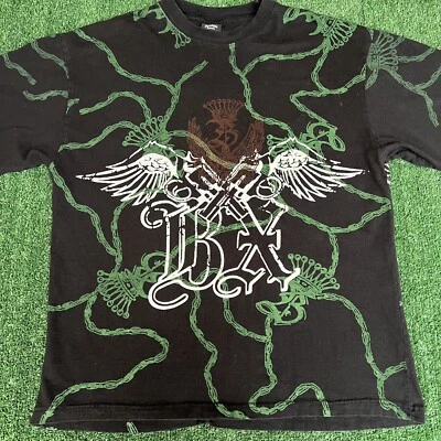 Vintage Y2K Men Brooklyn Express AOP Chain Tribal Jesse Pinkman Black T-Shirt XL - Image 1 of 4