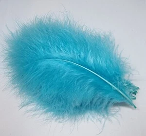 PIUME DI MARABÙ BLU CIANO TAGLIE MISTE LEGATURA A MOSCA FLYNSCOTSMAN TACKLE FLUFFY - Foto 1 di 2