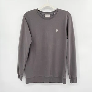 Suspicious Antwerp Crewneck Sweatshirt Gray Size S Pullover Long Sleeve Skull - Picture 1 of 8
