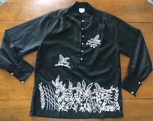 Vintage Leandra Crochet Embroidered Shirt Blouse Medium - Picture 1 of 9