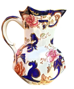 Vintage Masons - Mandalay Blue - Jug/Pitcher ~ Overall Very good Condition - Picture 1 of 7