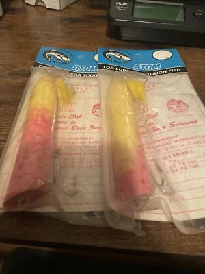 2 ATOM Talking 65 PB 条纹钳 3 盎司高冲击诱饵弹出插头全新 6 英寸 — 第 1/4 张图片