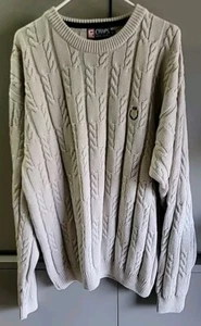 Vintage Chaps Ralph Lauren Braided Sweater Classic Casual Menswear XL - Picture 1 of 7