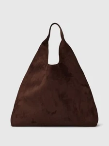GAP Vegan Suede Slouchy Tote Bag chocolate cake brown NWT - CLEARANCE!!! - Picture 1 of 3