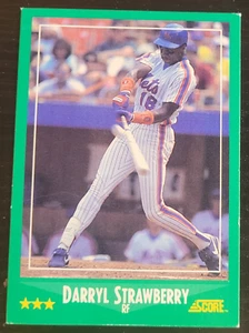 1988 Score #360 Darryl Strawberry Mets Baseball Card Rare - Picture 1 of 2