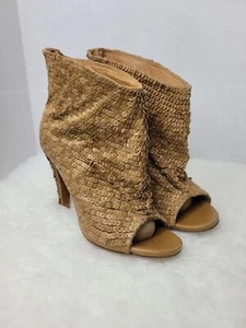 Maison Martin Margiala Bootie Women's Size 9.5 Unfitted Brown Leather Open Toe - Picture 1 of 12