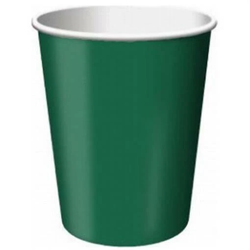 Hunter Green 9oz Paper Hot/Cold Cups 24 Per Pack Tableware Party Supplies - Image 1 of 1